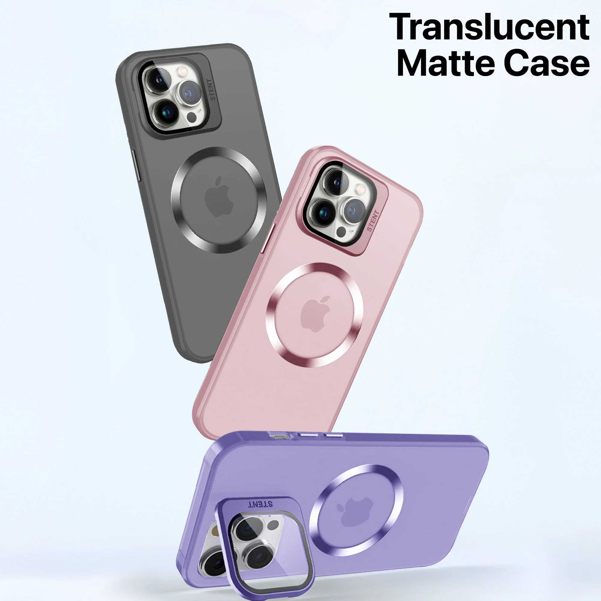 Vaku ® Apple iPhone 15 Pro Max Rime Frosted Magnetic Magpro Translucent Back Cover - Image 6