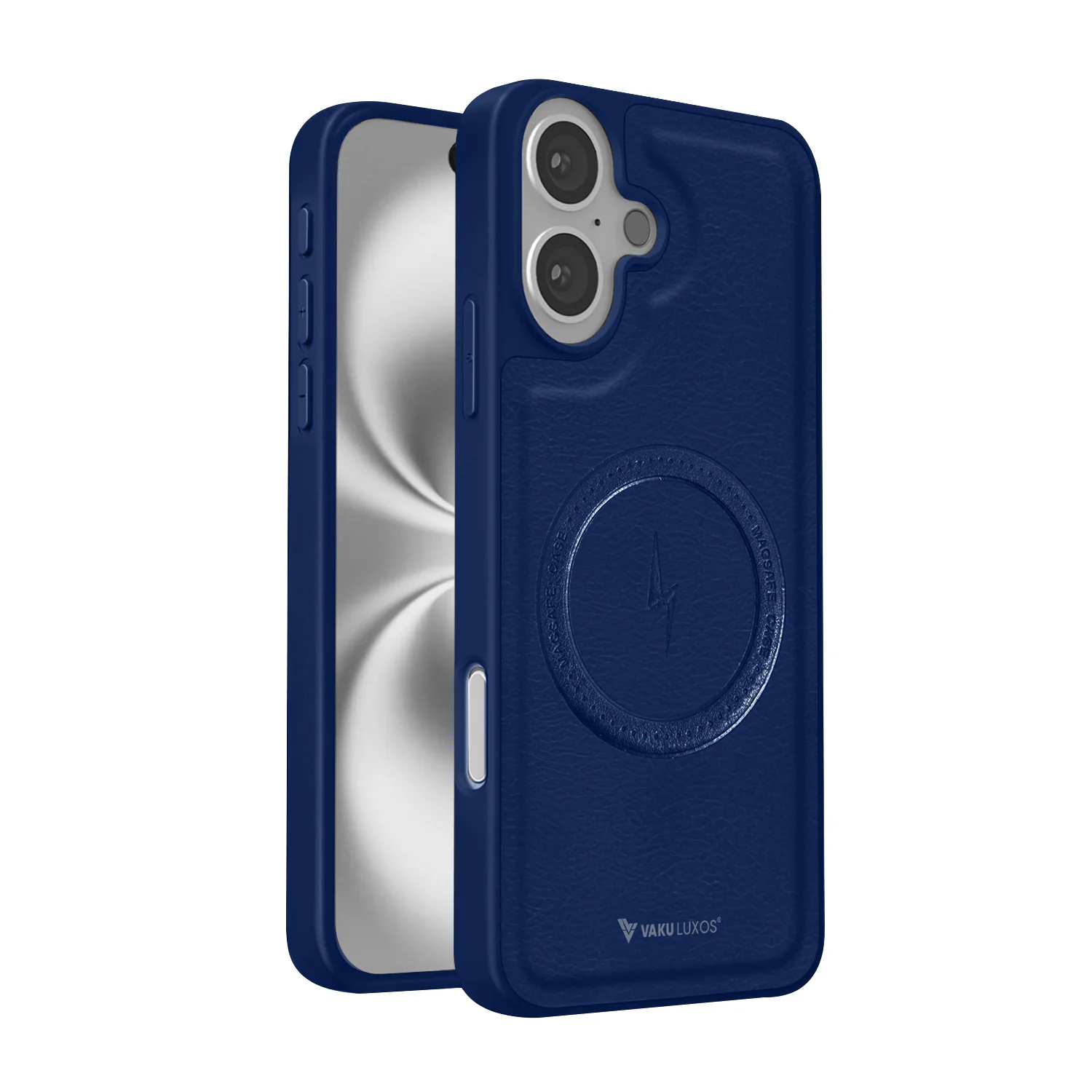 Vaku ® Apple iPhone 16 Maxtron Leather Stitched Magnetic Magsafe Back Cover - Image 3