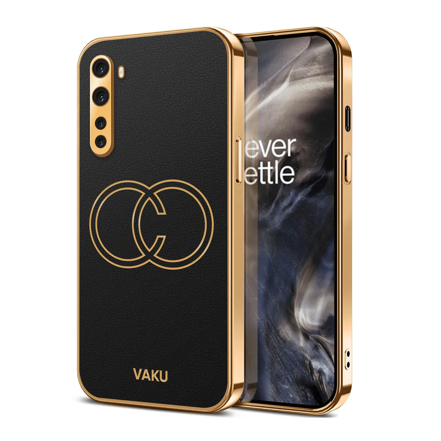 VakuĀ® Oneplus Nord 4G Skylar Leather Pattern Gold Electroplated Soft TPU Back Cover - Image 11