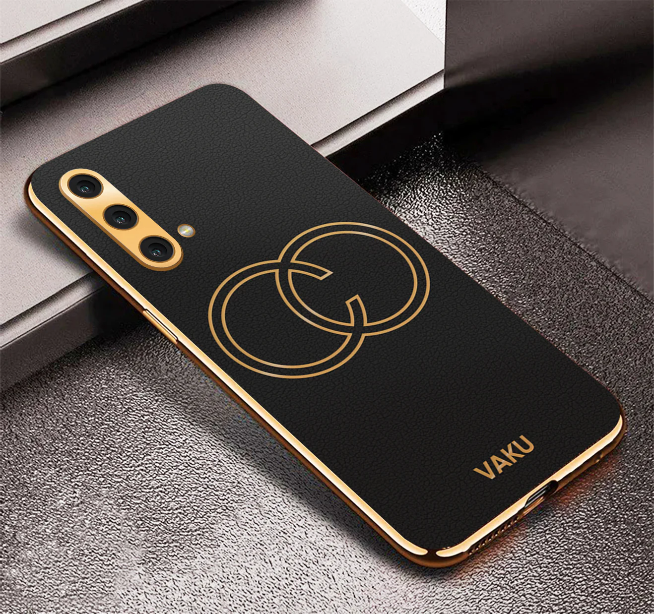 Vaku® OnePlus Nord CE Skylar Leather Pattern Gold Electroplated Soft TPU Back Cover - Image 8