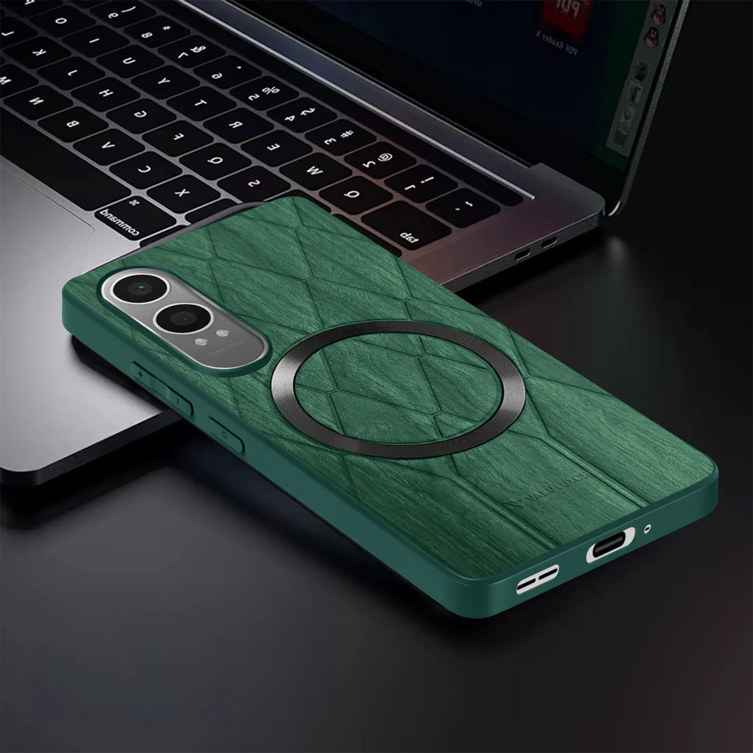 Vaku ® OnePlus Nord CE4 Lite 5G Diamond Plume Pattern Magnetic Magsafe Back Cover - Image 14