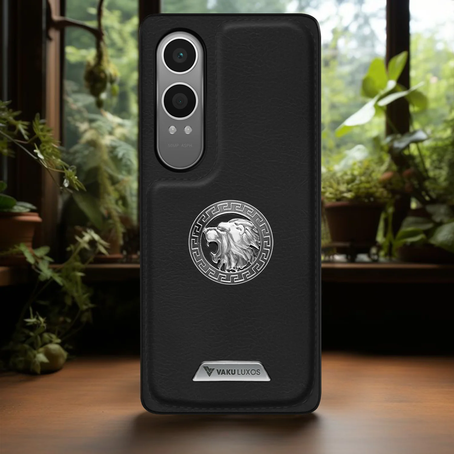Vaku ® OnePlus Nord CE4 Lite 5G Regal Shield Metal Lion Engraved Leather Back Cover - Image 11