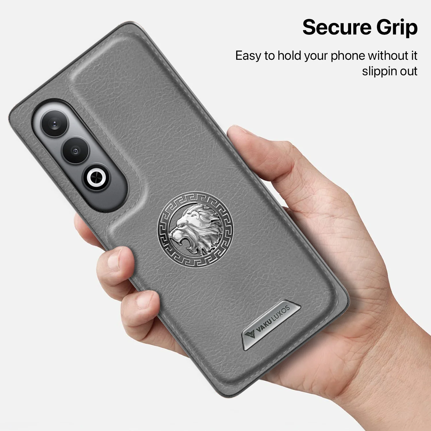 Vaku ® OnePlus Nord CE4 Regal Shield Metal Lion Engraved Leather Back Cover - Image 8