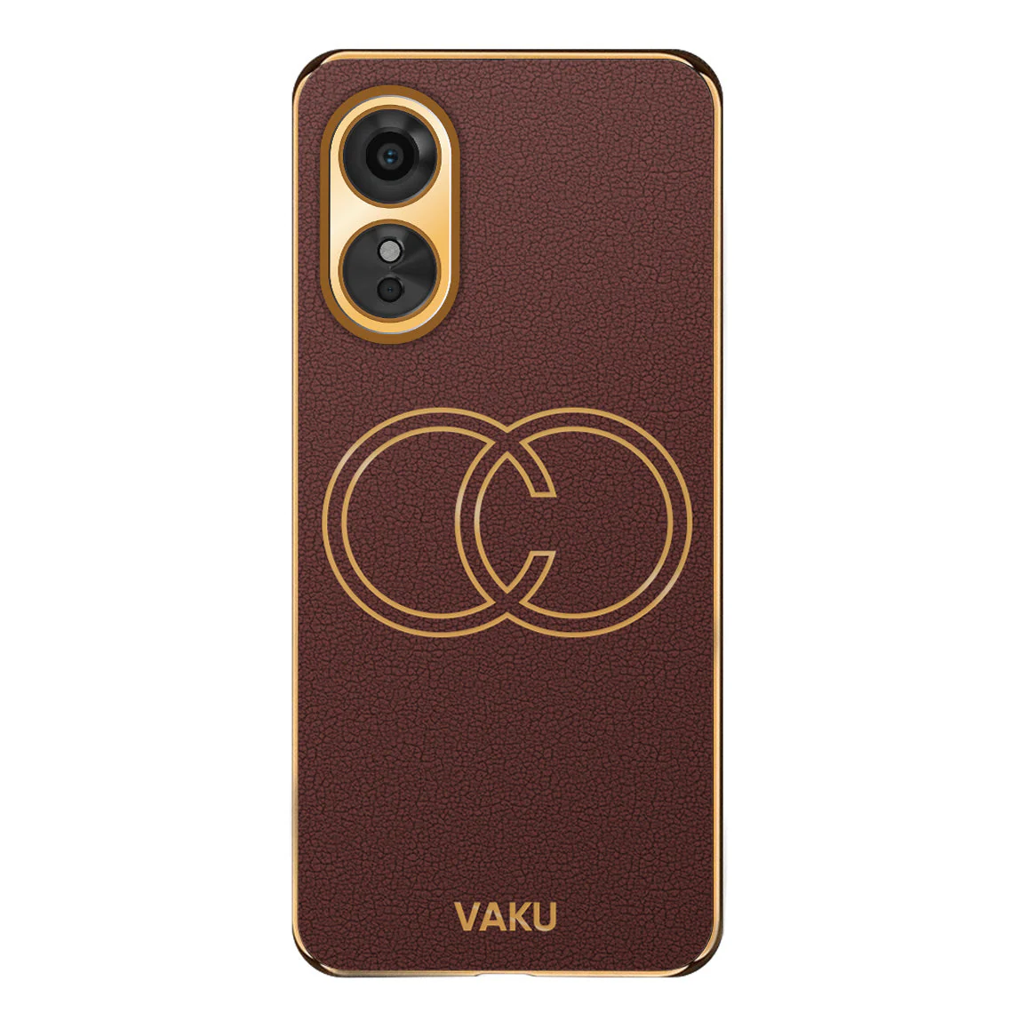 VakuĀ® Oppo A17 Skylar Leather Pattern Gold Electroplated Soft TPU Back Cover - Image 18