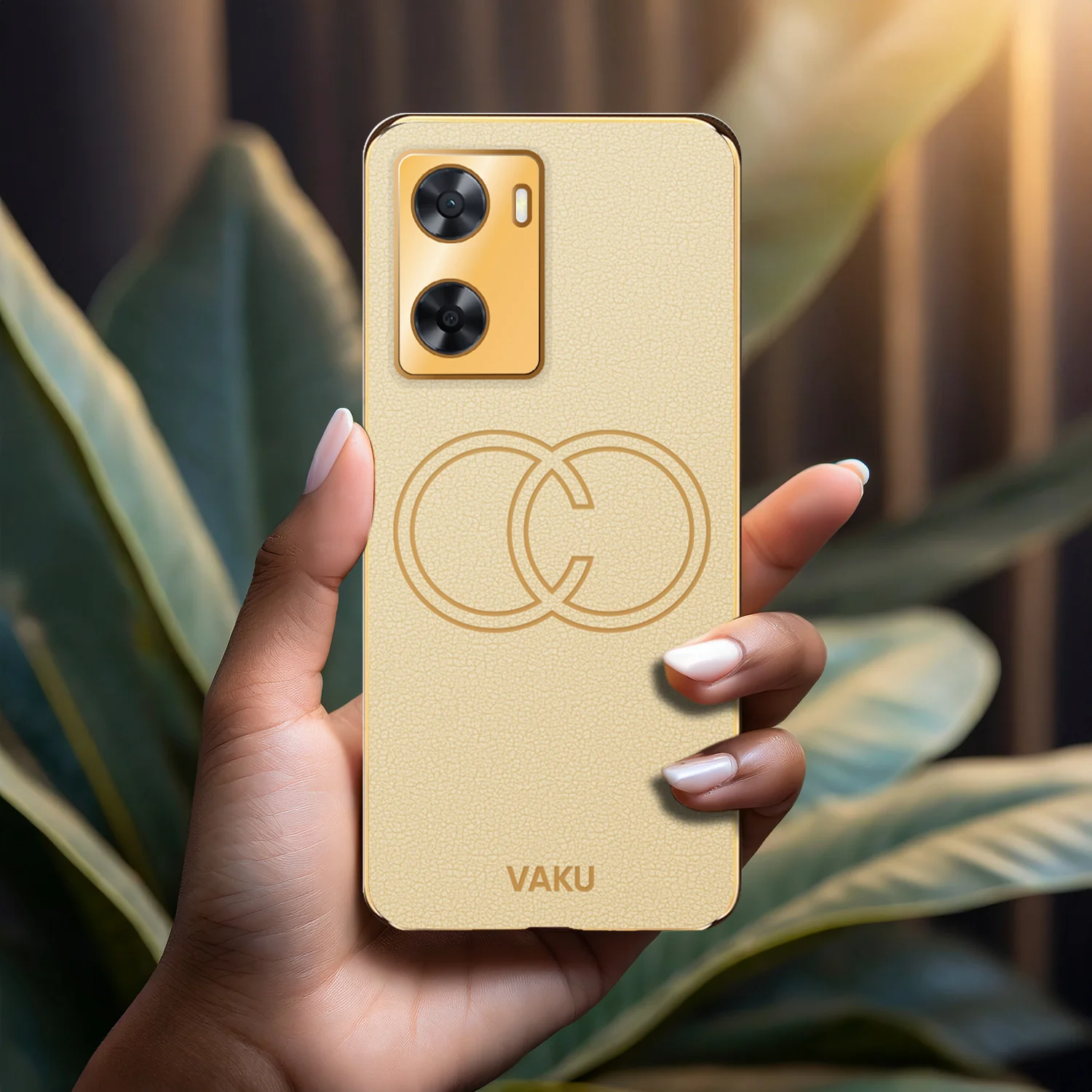 VakuĀ® Oppo A57 4G Skylar Leather Pattern Gold Electroplated Soft TPU Back Cover - Image 14