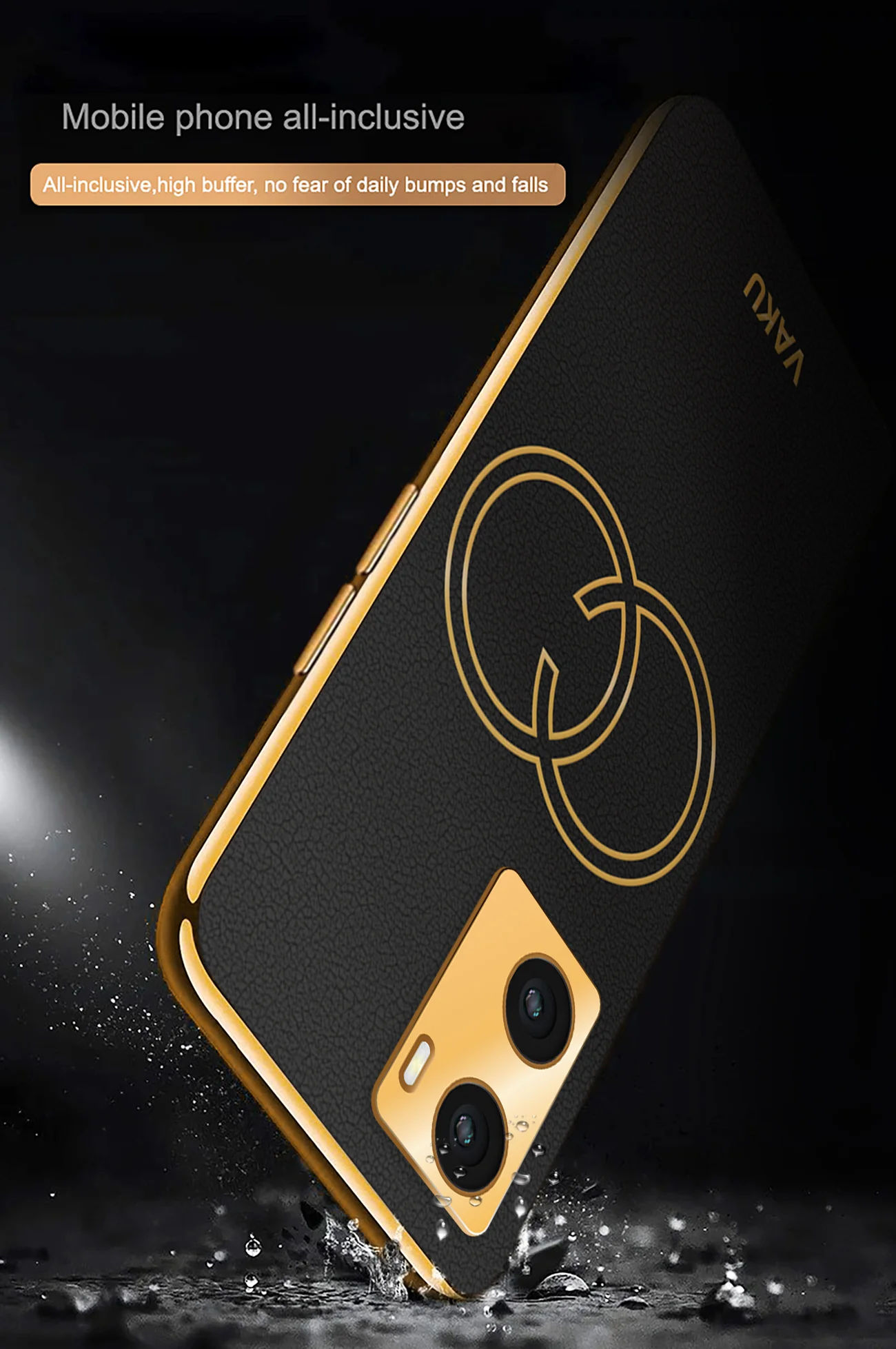 VakuĀ® Oppo A57 4G Skylar Leather Pattern Gold Electroplated Soft TPU Back Cover - Image 7