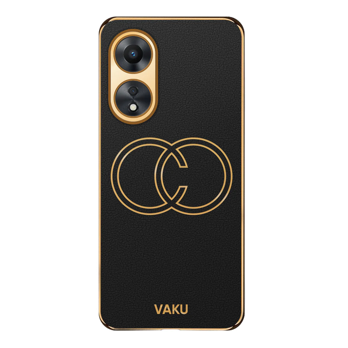 VakuĀ® Oppo A78 5G Skylar Leather Pattern Gold Electroplated Soft TPU Back Cover - Image 16