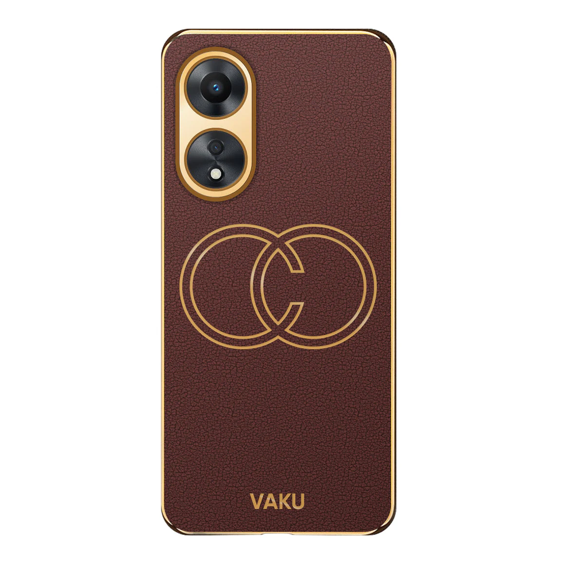 VakuĀ® Oppo A78 5G Skylar Leather Pattern Gold Electroplated Soft TPU Back Cover - Image 9