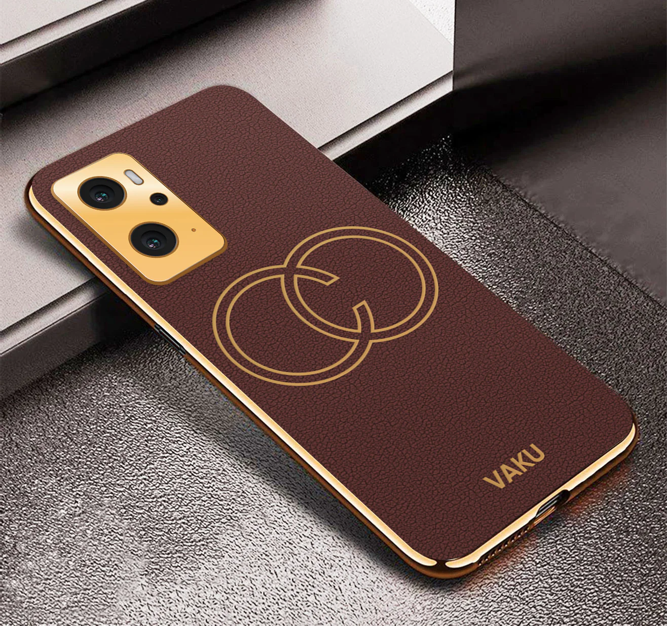 VakuĀ® Oppo K10 4G Skylar Leather Pattern Gold Electroplated Soft TPU Back Cover - Image 7