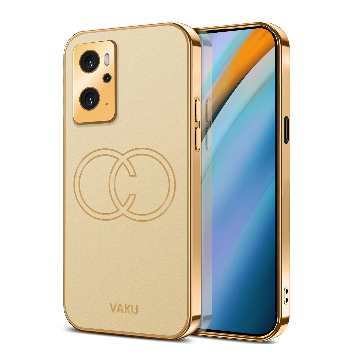 VakuĀ® Oppo K10 4G Skylar Leather Pattern Gold Electroplated Soft TPU Back Cover - Image 9