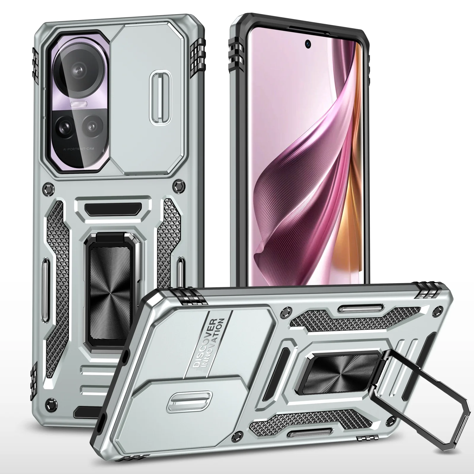 Vaku ® Oppo Reno10 5G Aegis Armor Slide Camera Protection Back Cover