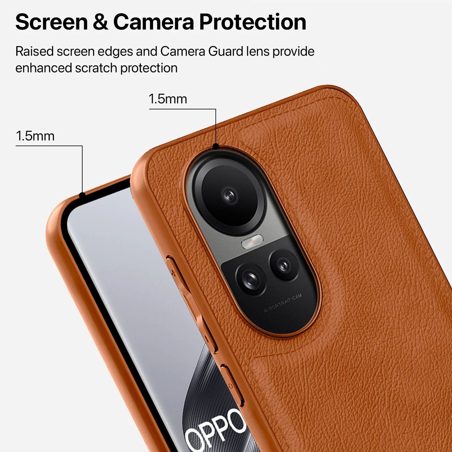 Vaku ® Oppo Reno10 Pro 5G Luxe Premium Leather Stitched Protective Back Cover - Image 6