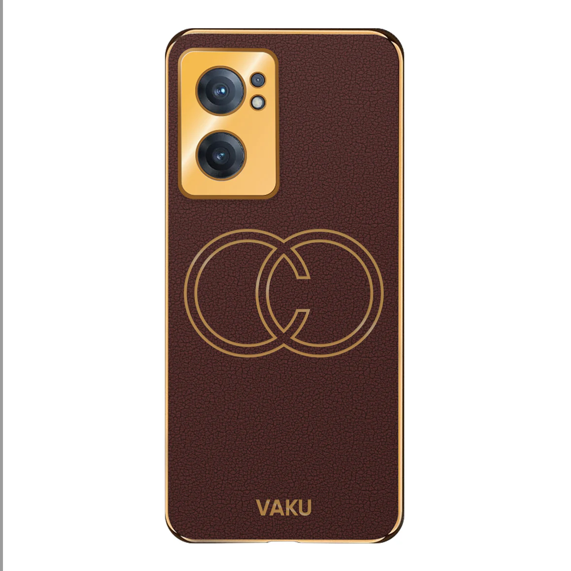 VakuĀ® Oppo Reno7 5G Skylar Leather Pattern Gold Electroplated Soft TPU Back Cover - Image 10