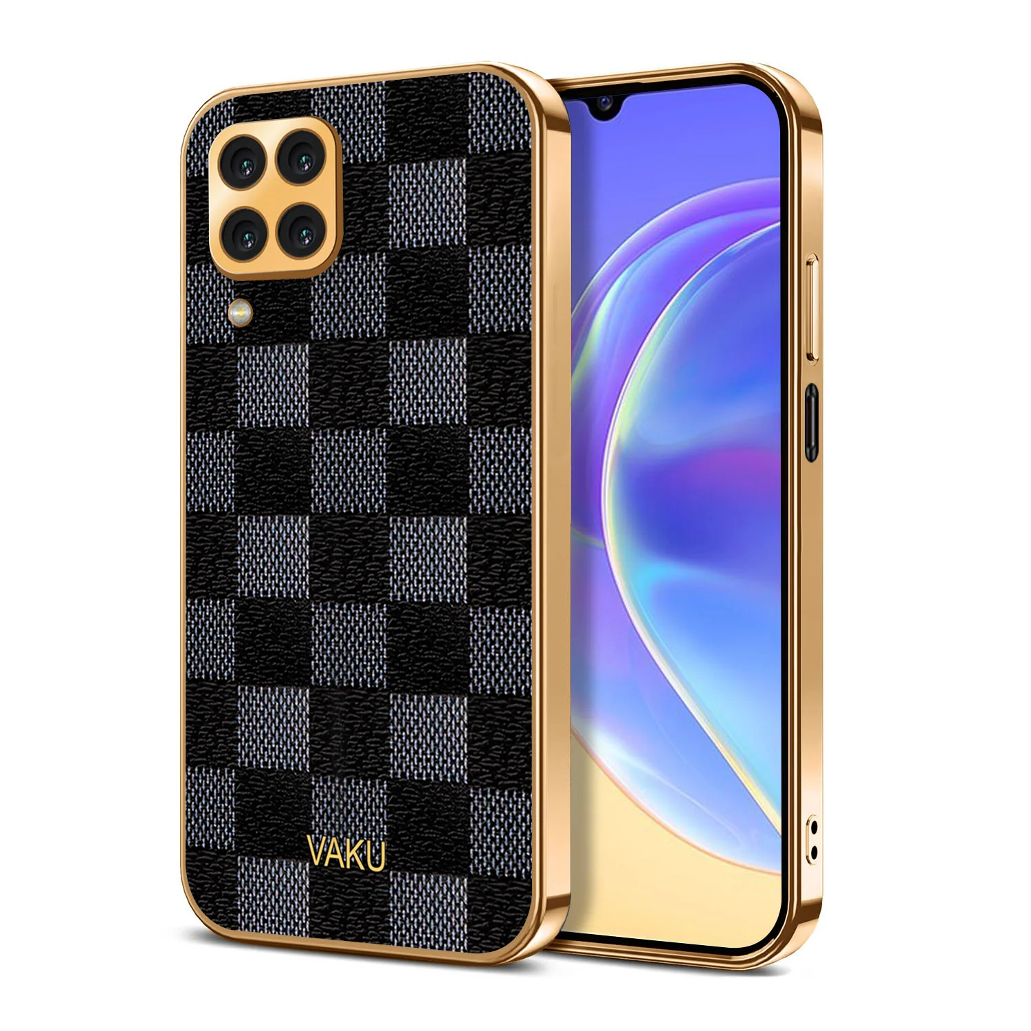 Vaku® Samsung Galaxy A22 4G Cheron Leather Electroplated Soft TPU Back Cover - Image 2