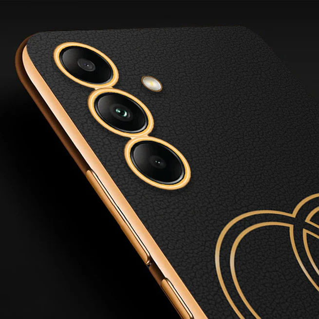 Vaku ® Samsung Galaxy A23 5G Skylar Leather Pattern Gold Electroplated Soft TPU Back Cover - Image 2