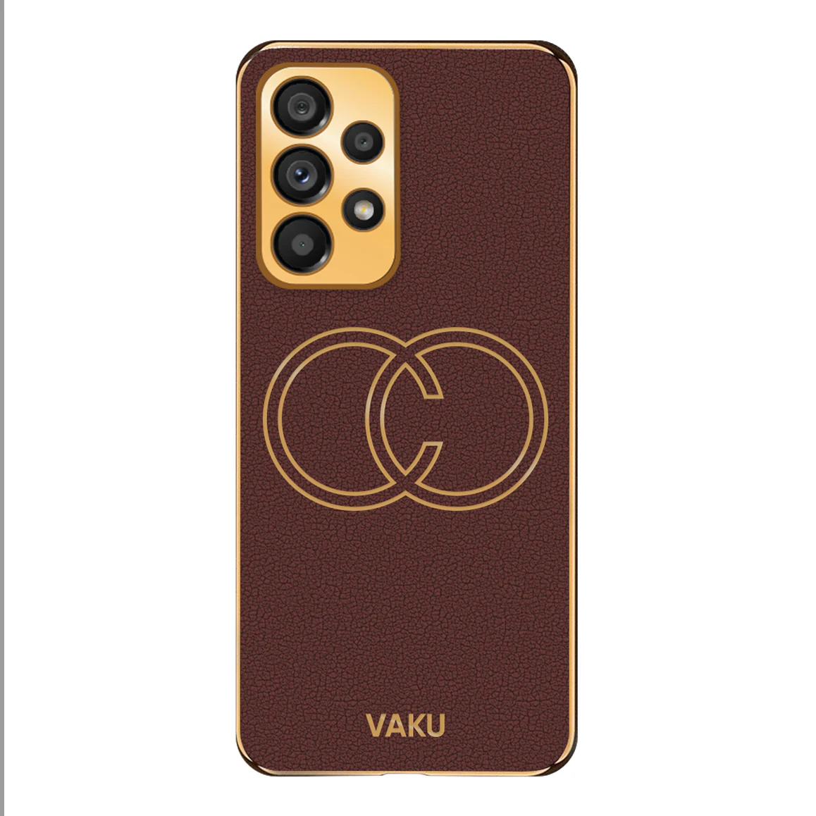 VakuĀ® Samsung Galaxy A32 4G Skylar Leather Pattern Gold Electroplated Soft TPU Back Cover - Image 8