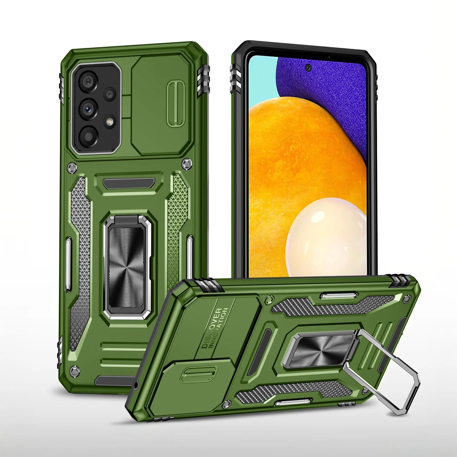 Vaku ® Samsung Galaxy A53 5G Aegis Armor Slide Camera Protection Magnetic Ring Holder Kickstand Back Cover - Image 10