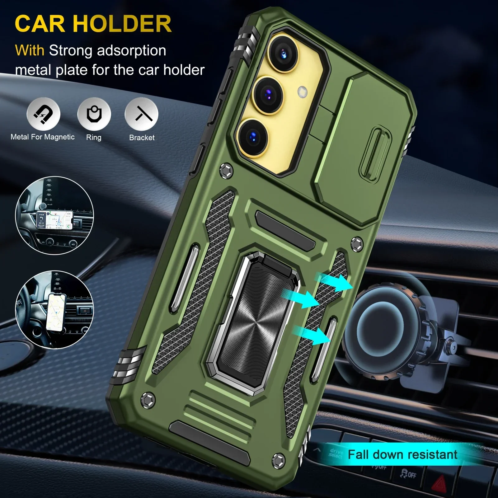 Vaku® Samsung Galaxy A55 5G Aegis Armor Slide Camera Protection Back Cover - Image 3
