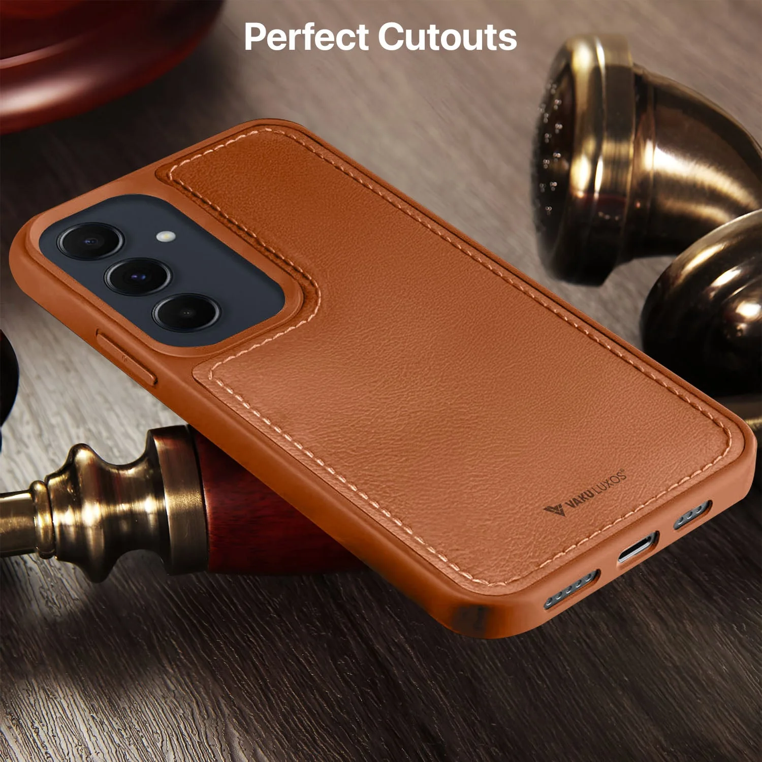 Vaku ® Samsung Galaxy A55 5G Luxe Premium Leather Stitched Back Cover - Image 9