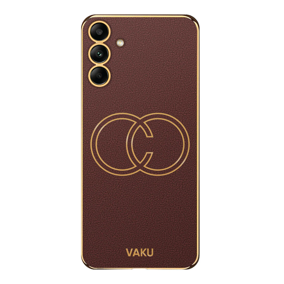 VakuĀ® Samsung Galaxy M14 5G Skylar Leather Pattern Gold Electroplated Soft TPU Back Cover - Image 7