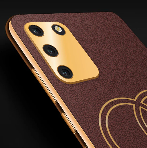 VakuĀ® Samsung Galaxy S10 Lite Skylar Leather Pattern Gold Electroplated Soft TPU Back Cover - Image 2