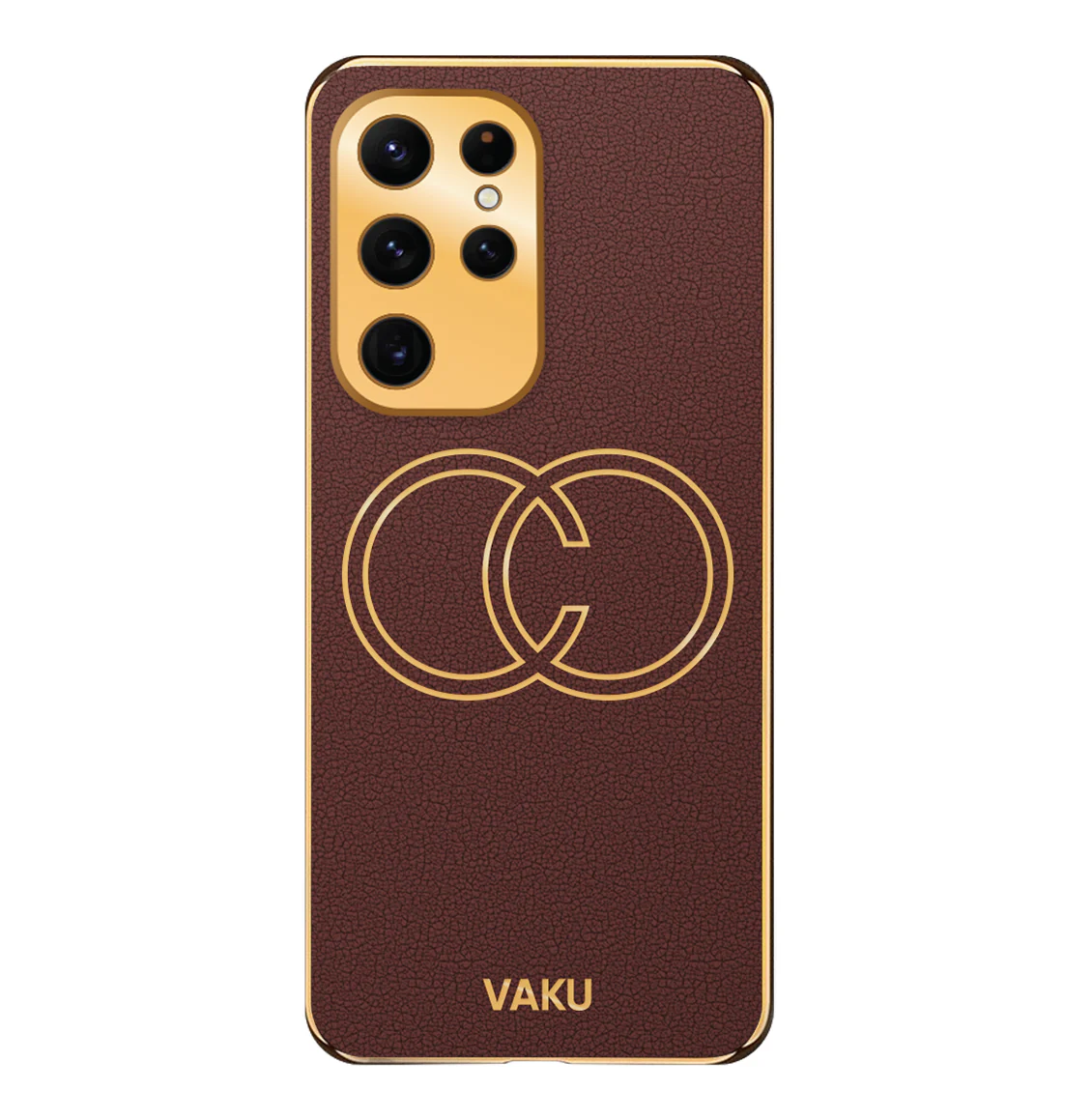 VakuĀ® Samsung Galaxy S23 Ultra Skylar Leather Pattern Gold Electroplated Soft TPU Back Cover - Image 14