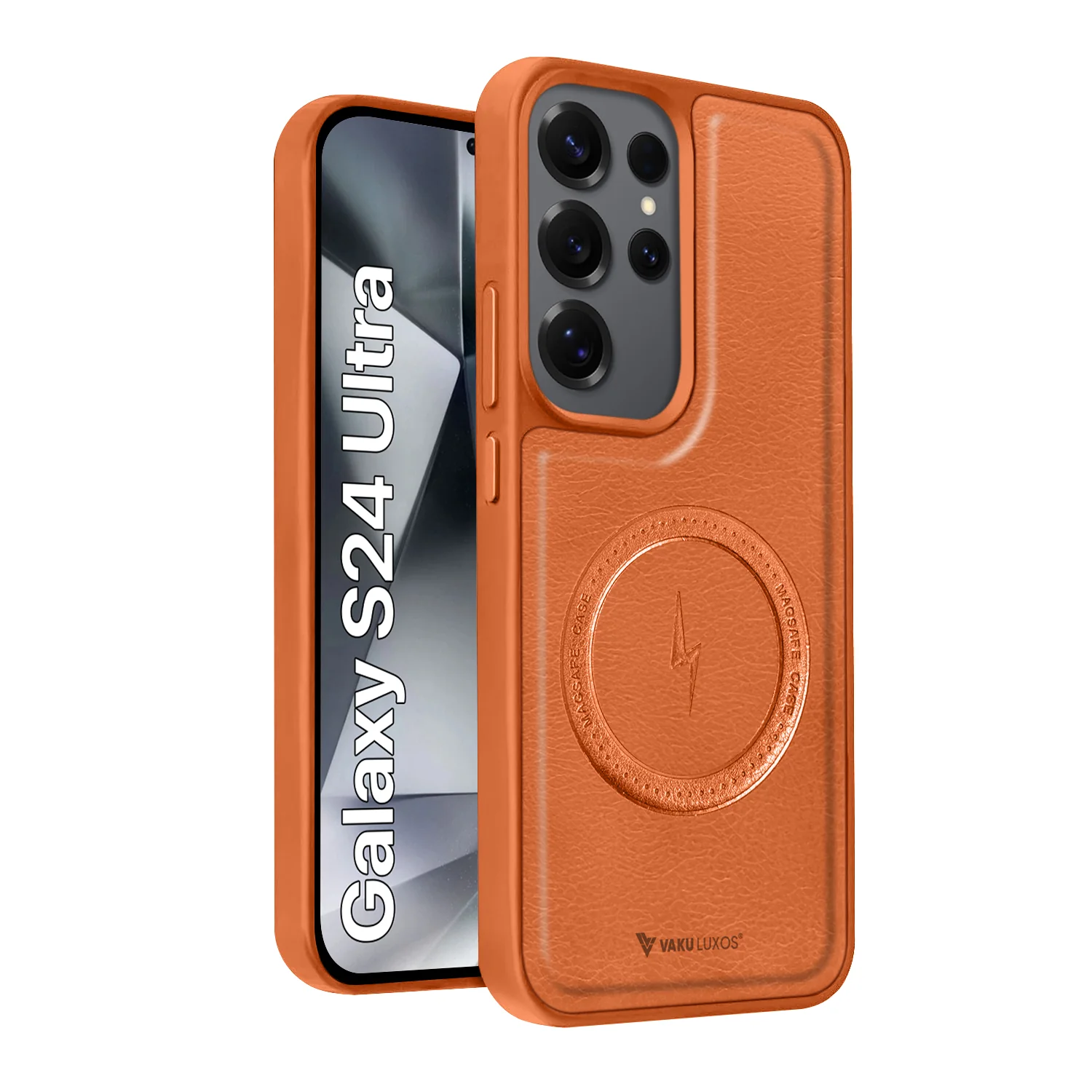Vaku ® Samsung Galaxy S24 Ultra Maxtron Leather Stitched Magnetic Magsafe Back Cover