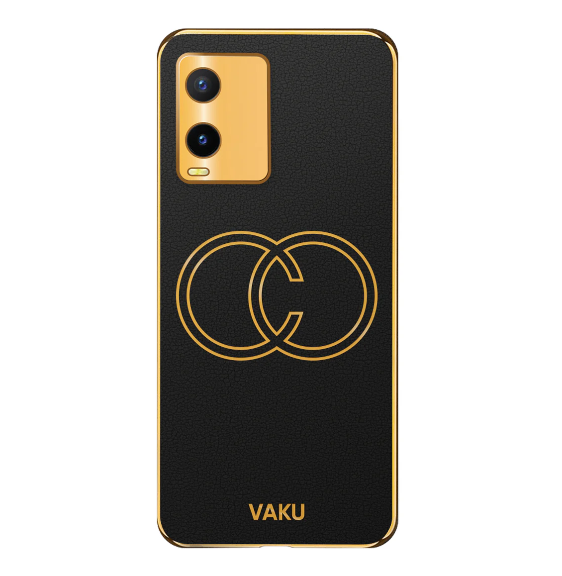 VakuĀ® Vivo T1x Skylar Leather Pattern Gold Electroplated Soft TPU Back Cover - Image 11