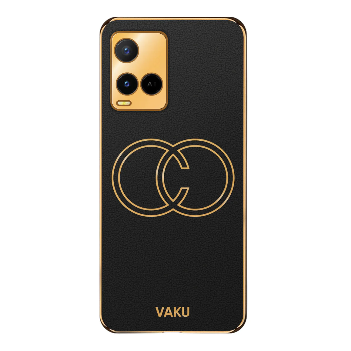 VakuĀ® Vivo Y21A Skylar Leather Pattern Gold Electroplated Soft TPU Back Cover - Image 15
