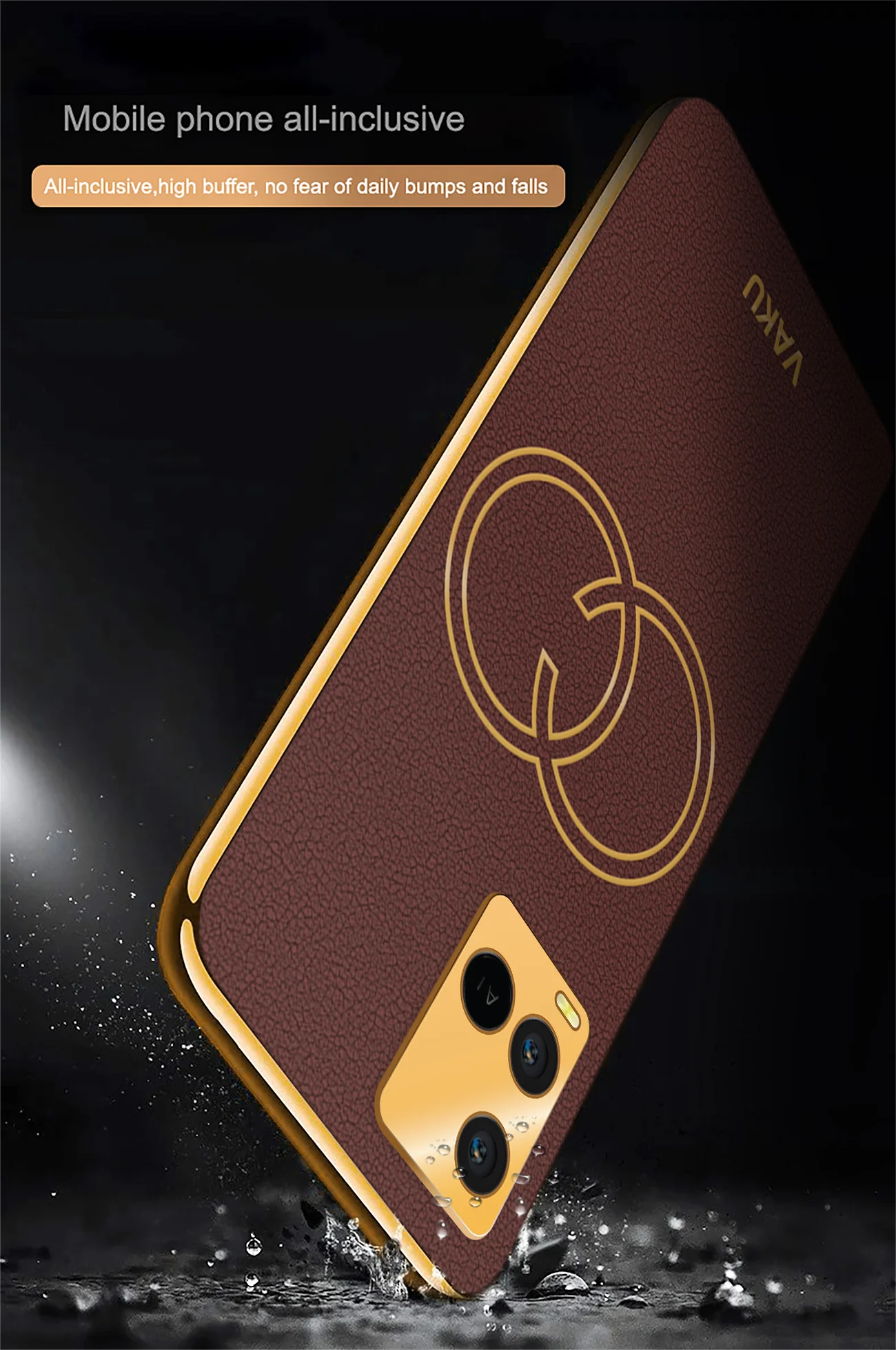 VakuĀ® Vivo Y21G Skylar Leather Pattern Gold Electroplated Soft TPU Back Cover - Image 10