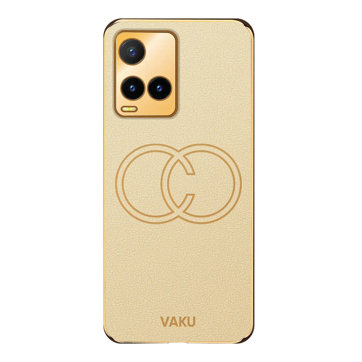 VakuĀ® Vivo Y33T Skylar Leather Pattern Gold Electroplated Soft TPU Back Cover Case - Image 11