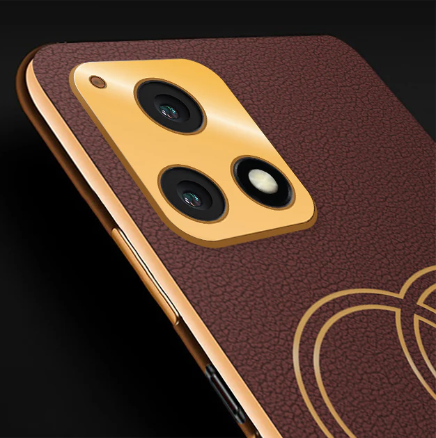 VakuĀ® Vivo Y72 5G Skylar Leather Pattern Gold Electroplated Soft TPU Back Cover - Image 2