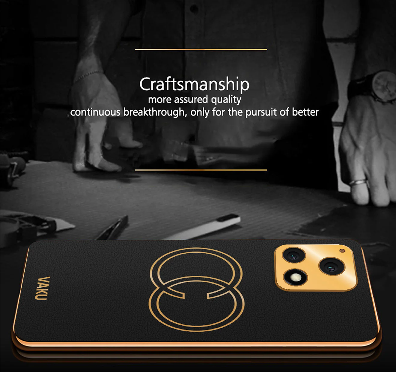 VakuĀ® Vivo Y72 5G Skylar Leather Pattern Gold Electroplated Soft TPU Back Cover - Image 7