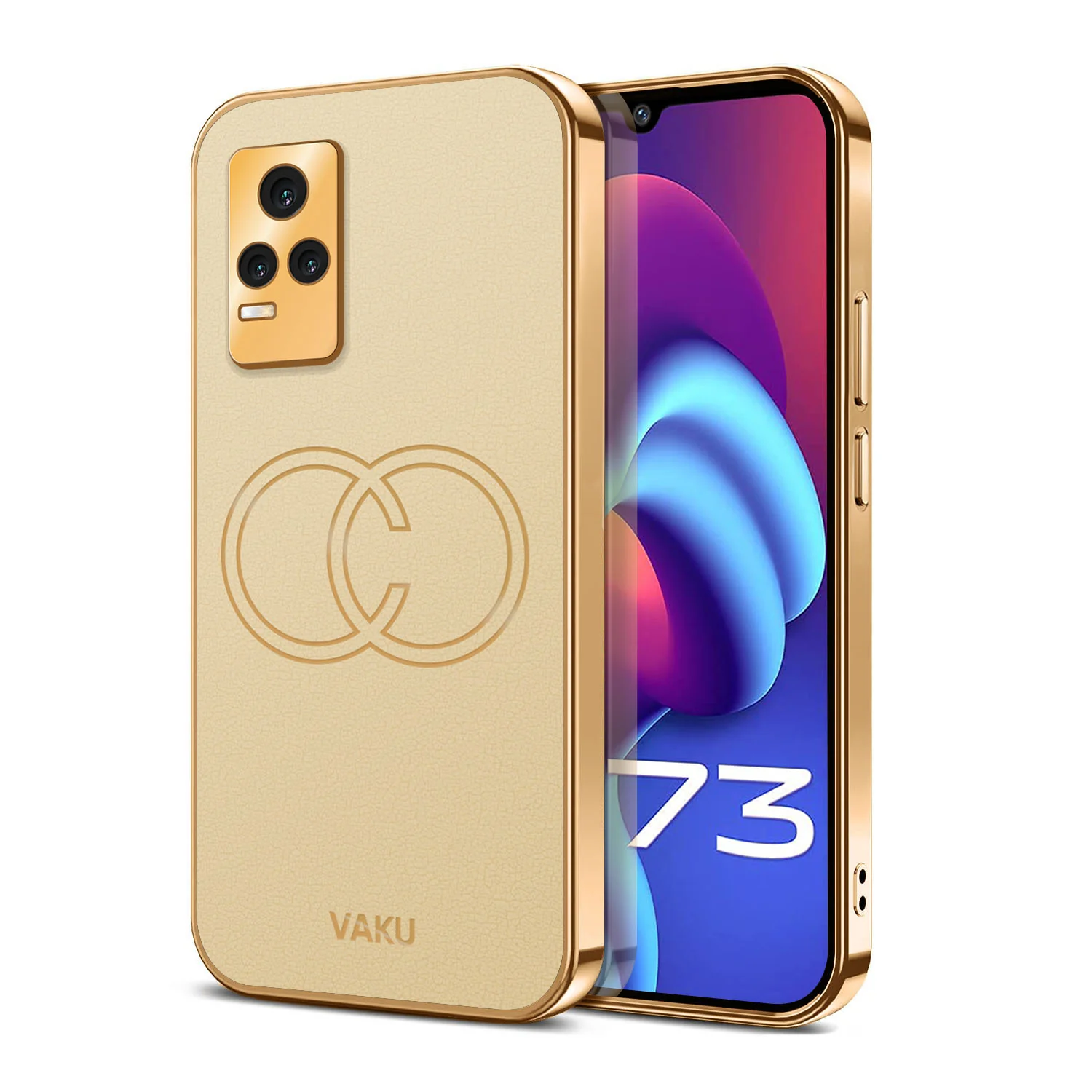 VakuĀ® Vivo Y73 4G Skylar Leather Pattern Gold Electroplated Soft TPU Back Cover - Image 5