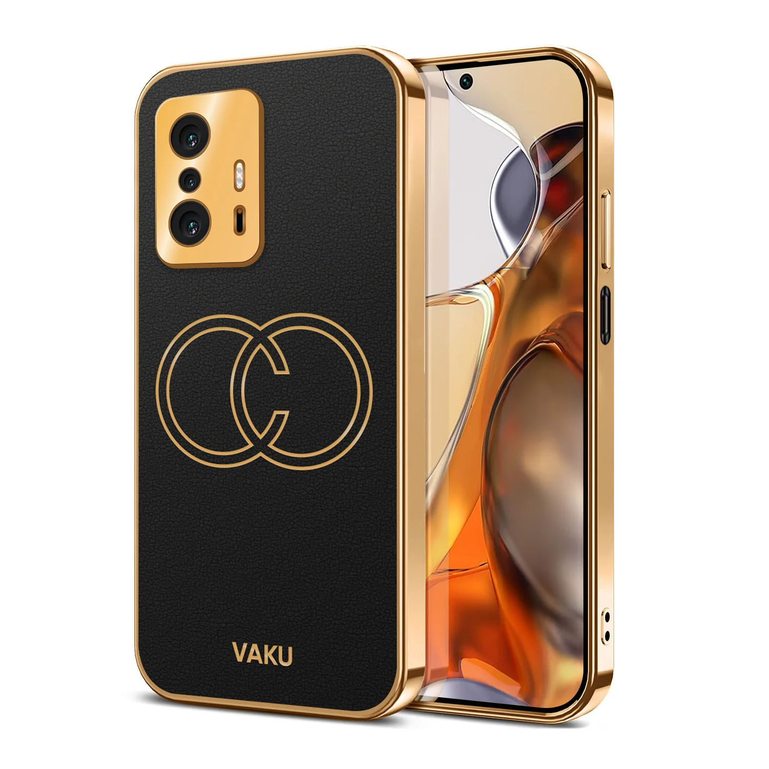 VakuĀ® Xiaomi 11T Pro 5G Skylar Leather Pattern Gold Electroplated Soft TPU Back Cover - Image 12