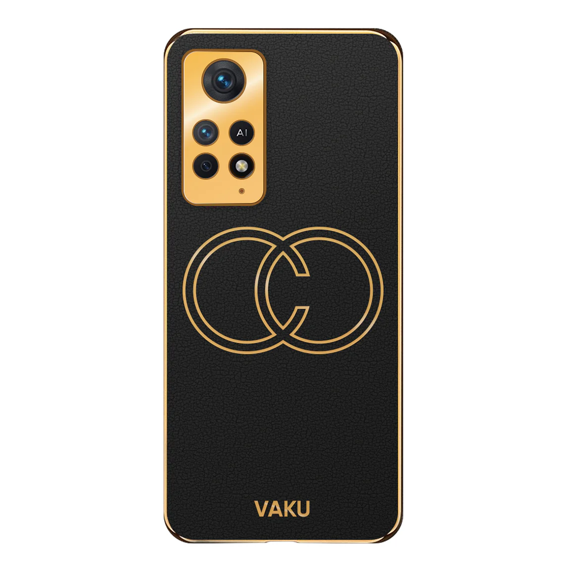 VakuĀ® Xiaomi Redmi 10 Prime Skylar Series Leather Stitched Gold Electroplated Soft TPU Back Cover - Image 11