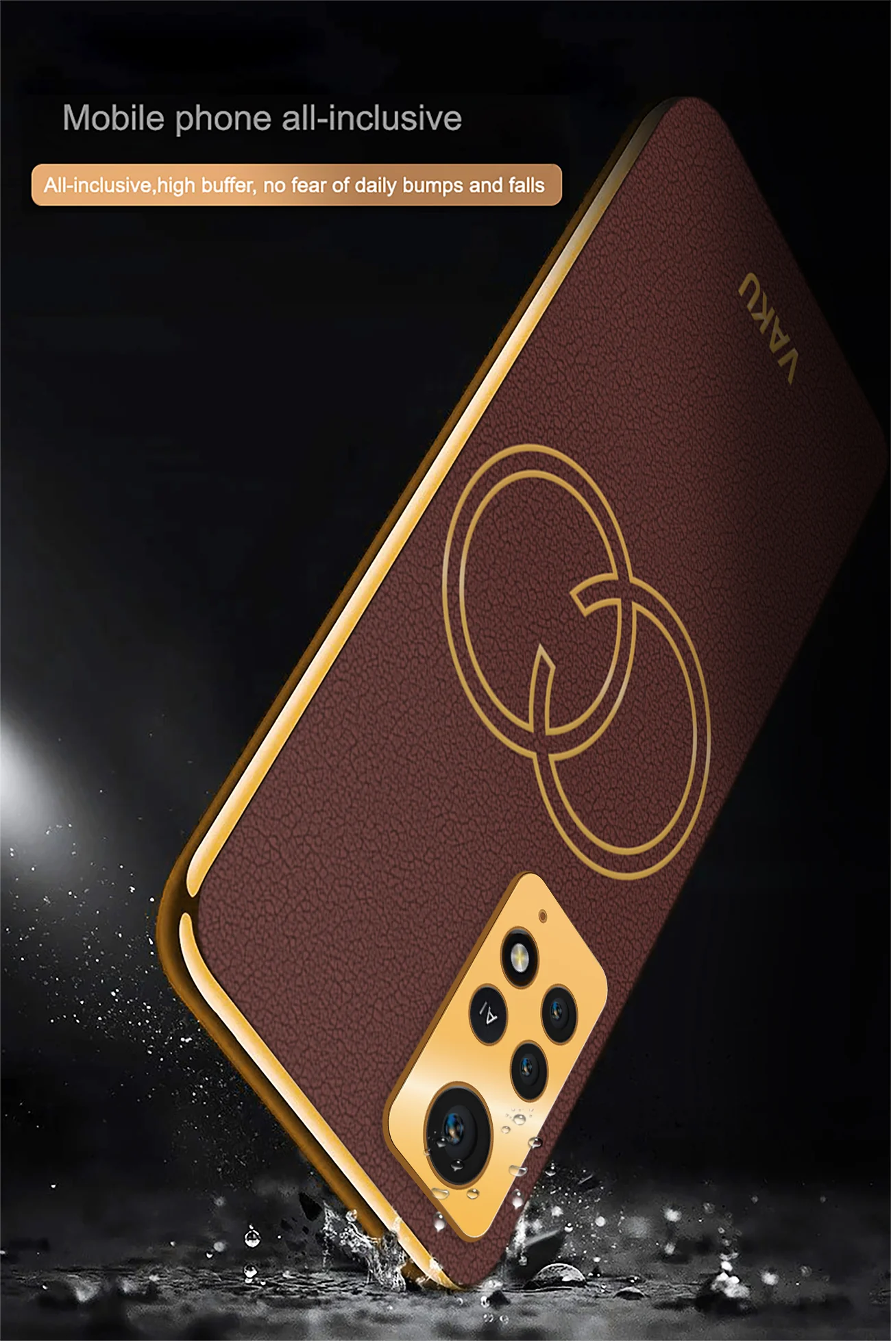 Vaku® Xiaomi Redmi Note 11 Pro 4G Skylar Leather Pattern Gold Electroplated Soft TPU Back Cover - Image 10