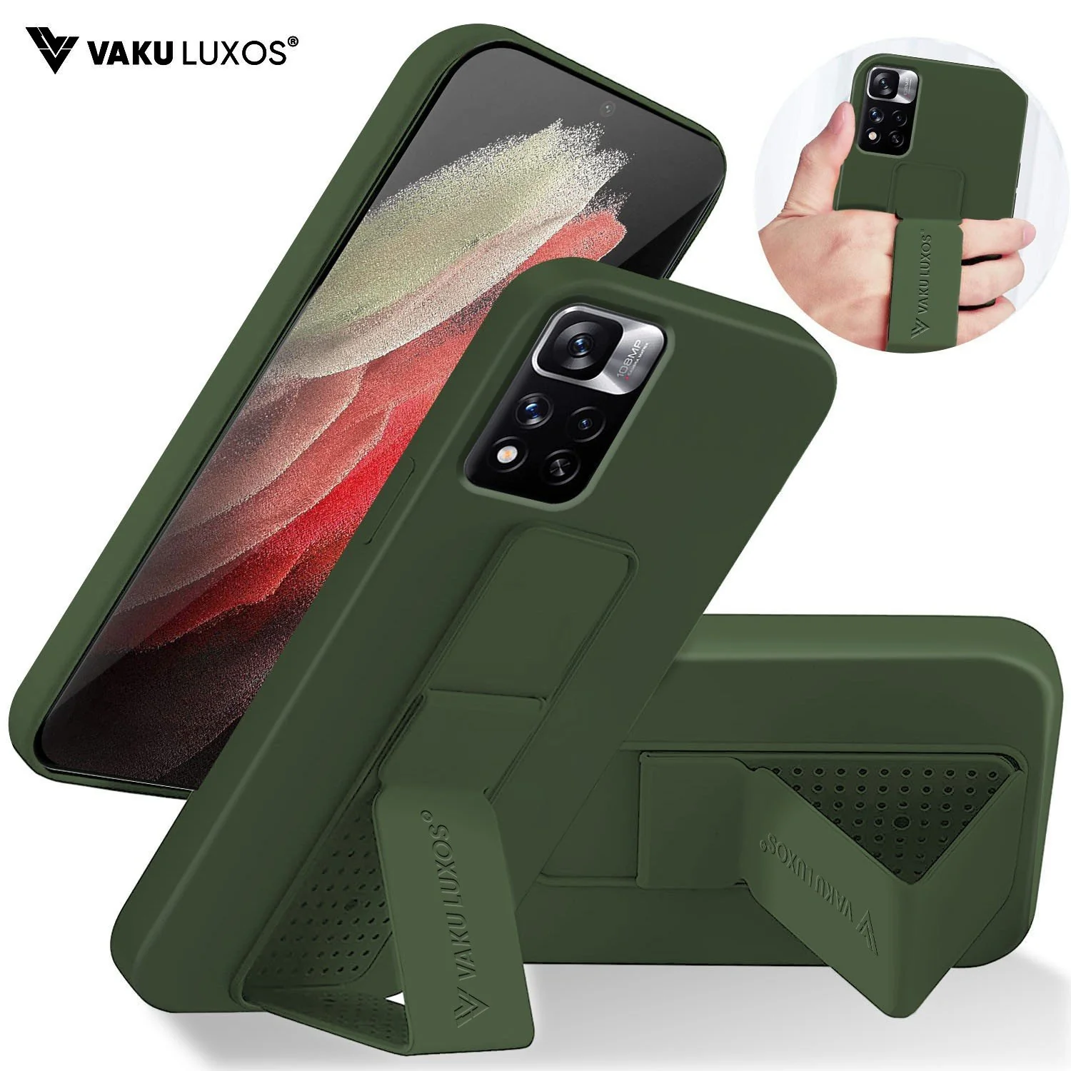 Vaku ® Xiaomi Redmi Note 11 Pro Harbor Grip Multi-Functional TPU Back Cover - Image 3