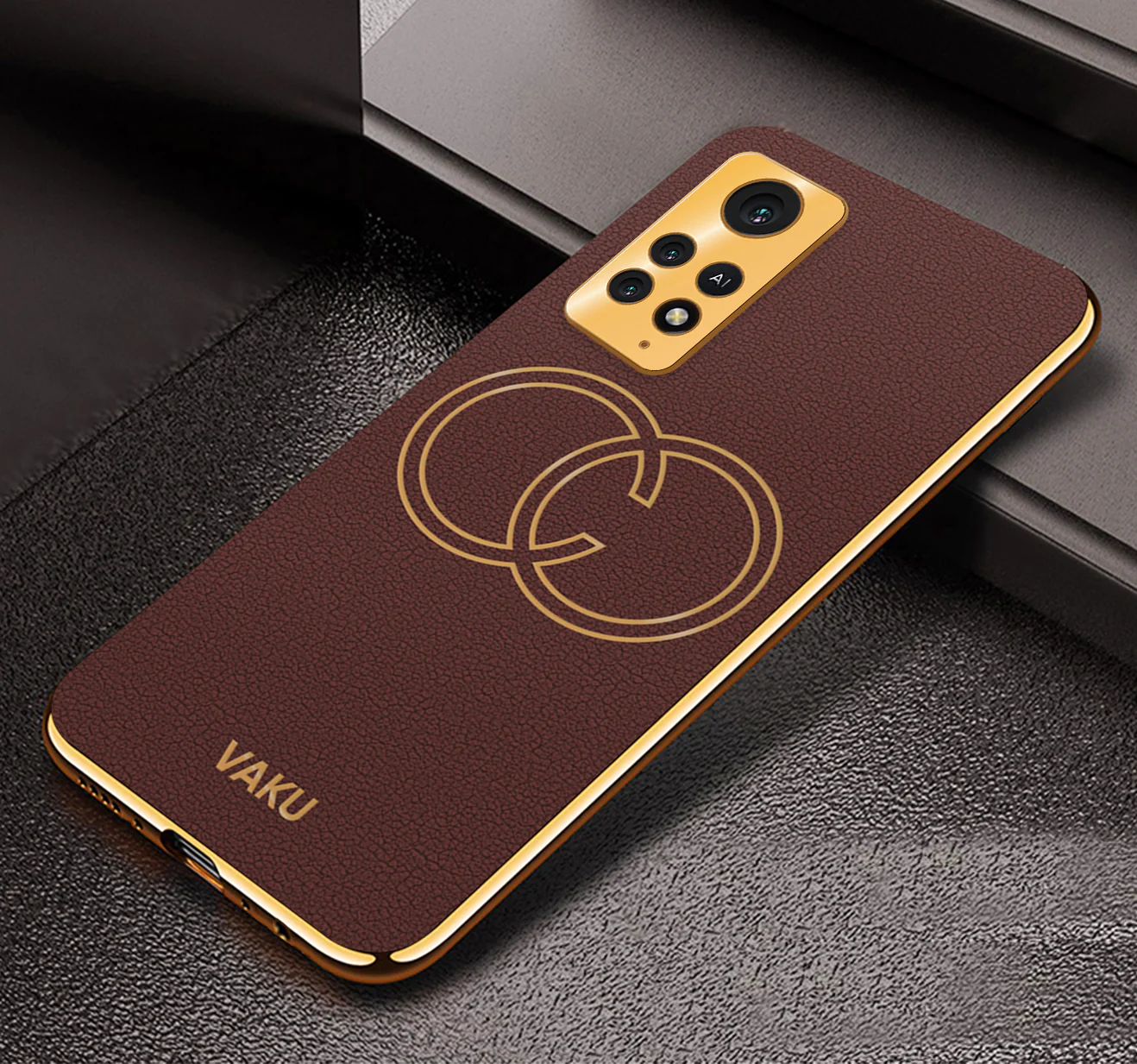 VakuĀ® Xiaomi Redmi Note 11 Pro Plus 5G Skylar Leather Pattern Gold Electroplated Soft TPU Back Cover - Image 12