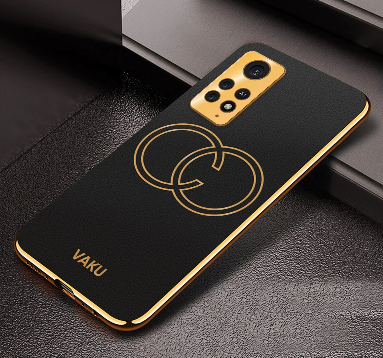 VakuĀ® Xiaomi Redmi Note 11 Pro Plus 5G Skylar Leather Pattern Gold Electroplated Soft TPU Back Cover - Image 14