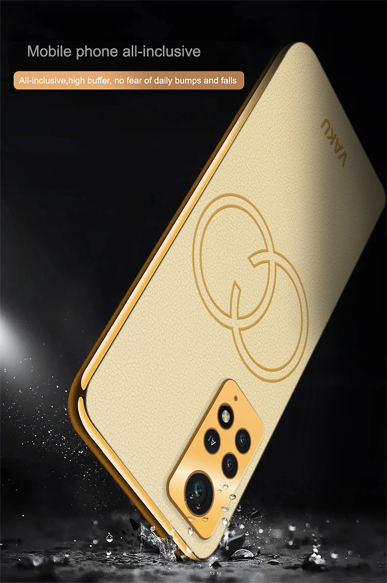 VakuĀ® Xiaomi Redmi Note 11 Pro Plus 5G Skylar Leather Pattern Gold Electroplated Soft TPU Back Cover - Image 8