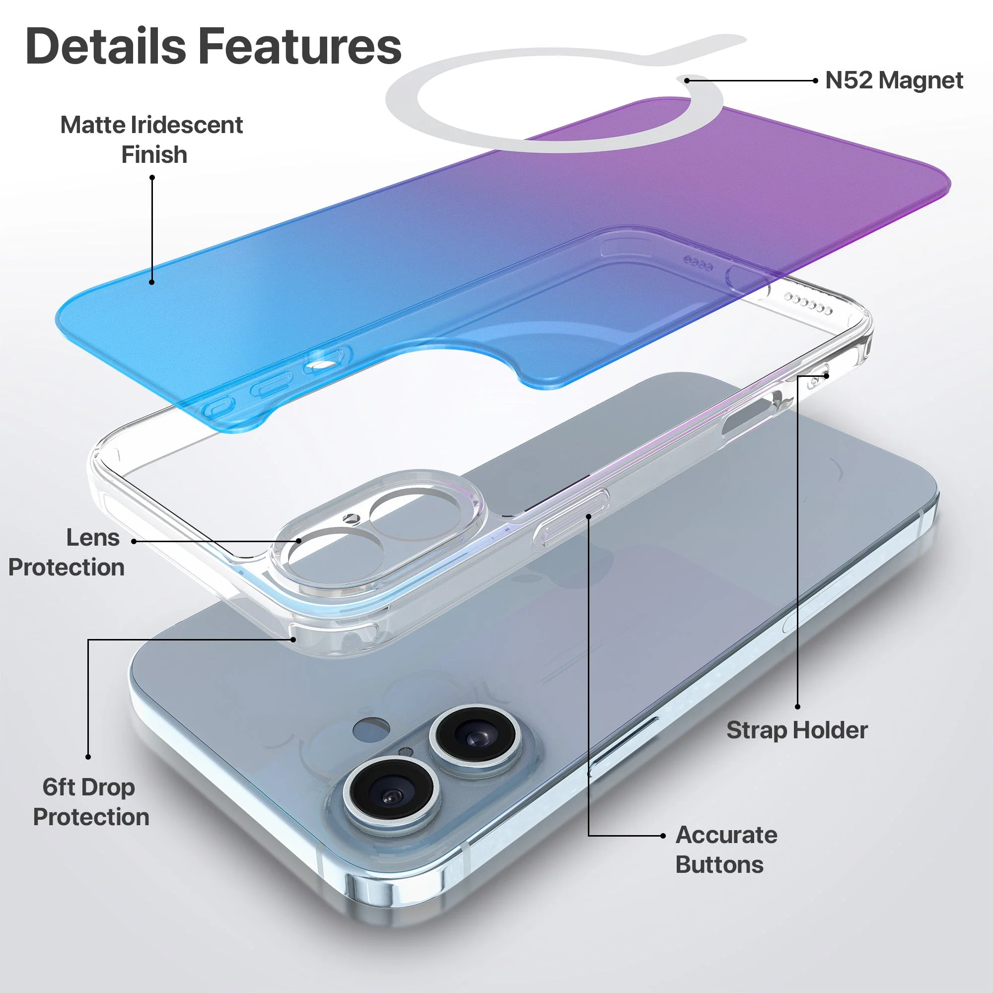 Vaku Luxos ® Apple iPhone 16 Plus Infinity MagPro Gradient Colored Back Cover - Image 5