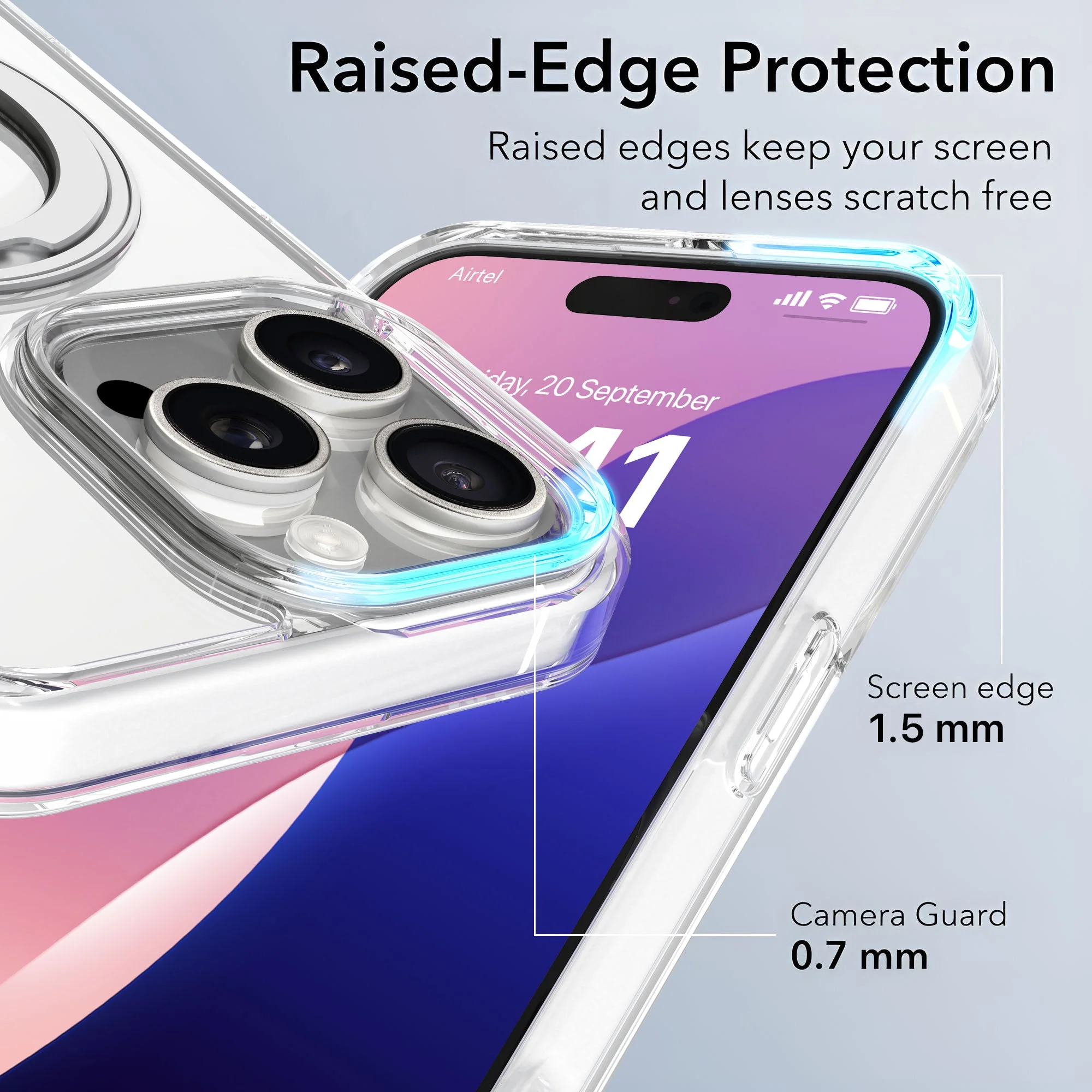 Vaku Luxos ® Apple iPhone 16 Pro Glassy Kickmag Back Cover with Magnetic Alloy Ring Metal Kickstand - Image 3