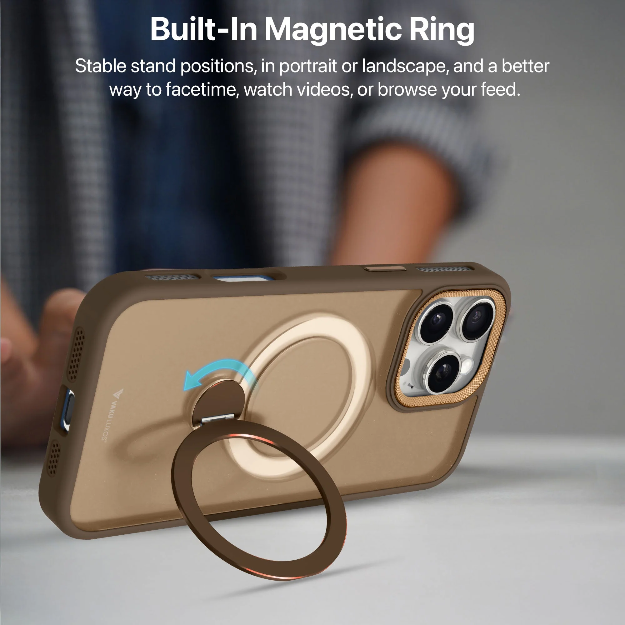 Vaku Luxos ® Apple iPhone 16 Pro Max Ariston Kickmag Shockproof Back Cover - Image 13