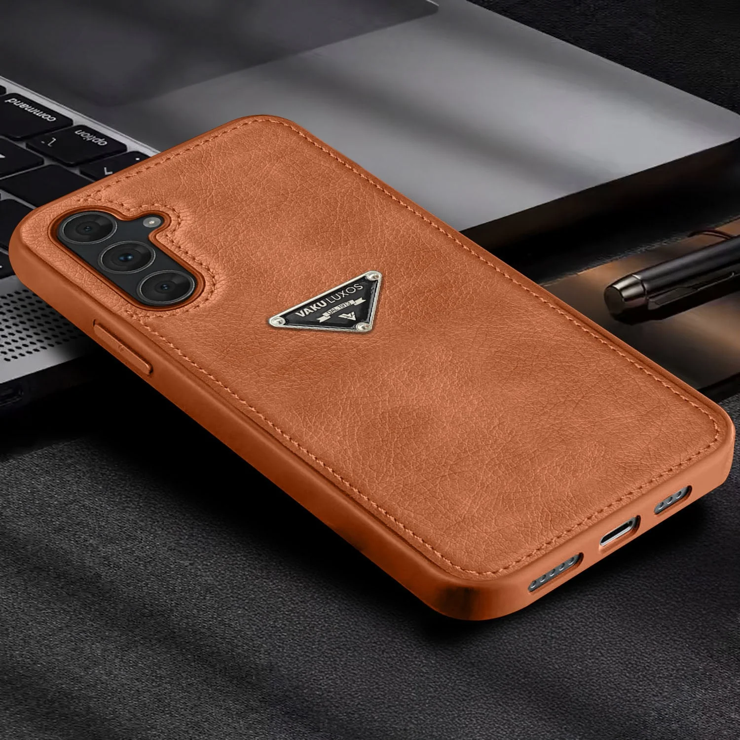 Vaku Luxos ® Samsung Galaxy A35 5G Nyxen Premium Leather Stitched Back Cover - Image 6