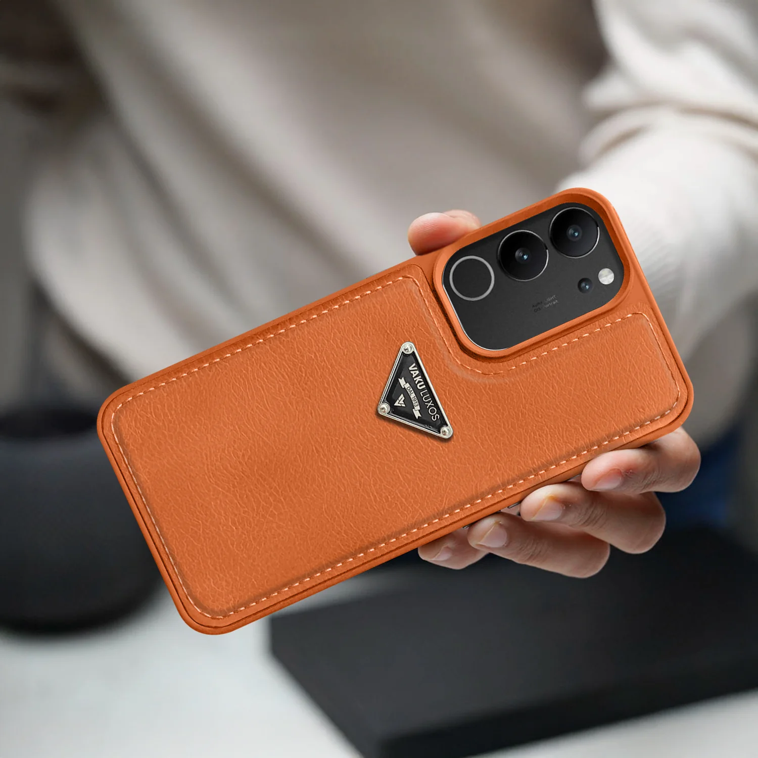 Vaku Luxos ® Vivo V29 5G Nyxen Premium Leather Stitched Back Cover - Image 6