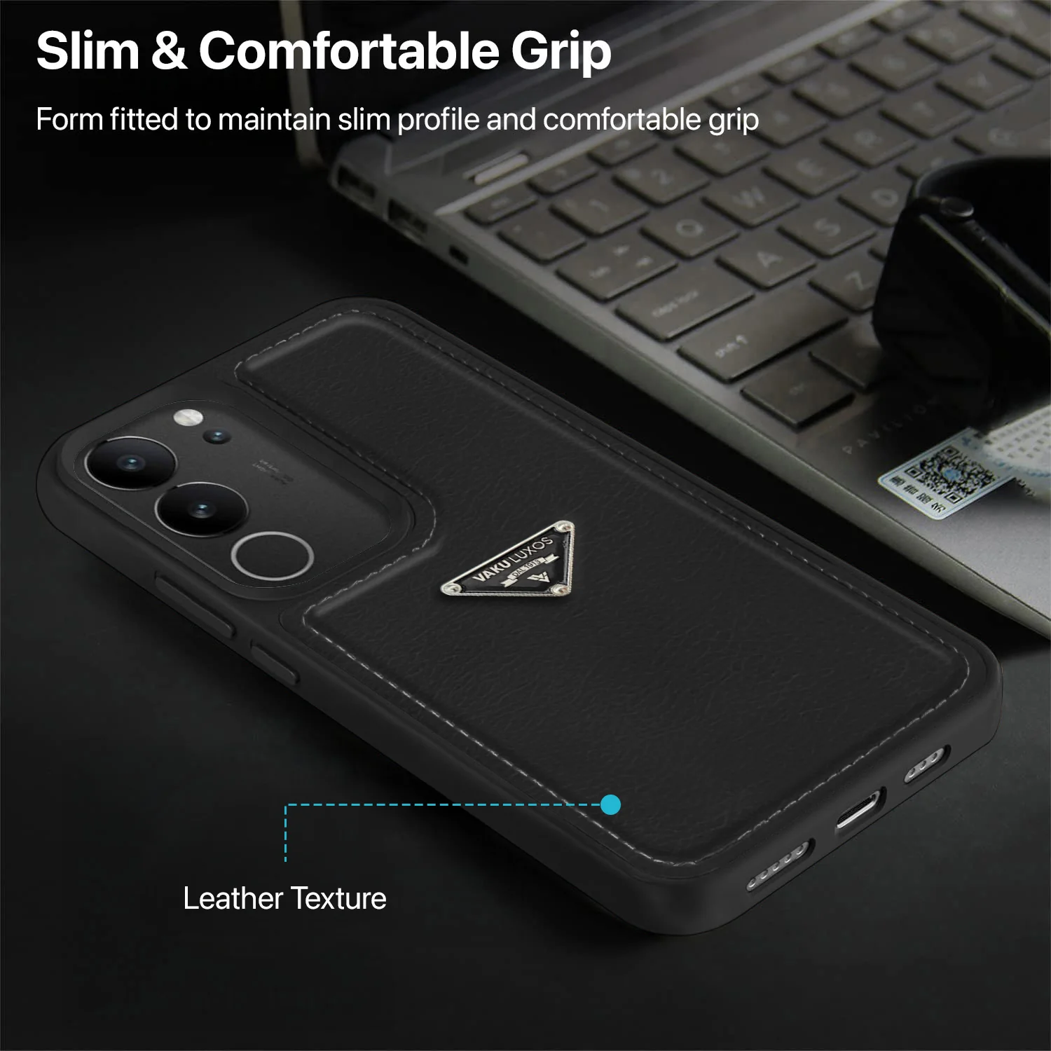 Vaku Luxos ® Vivo V29 Pro 5G Nyxen Premium Leather Stitched Back Cover - Image 9