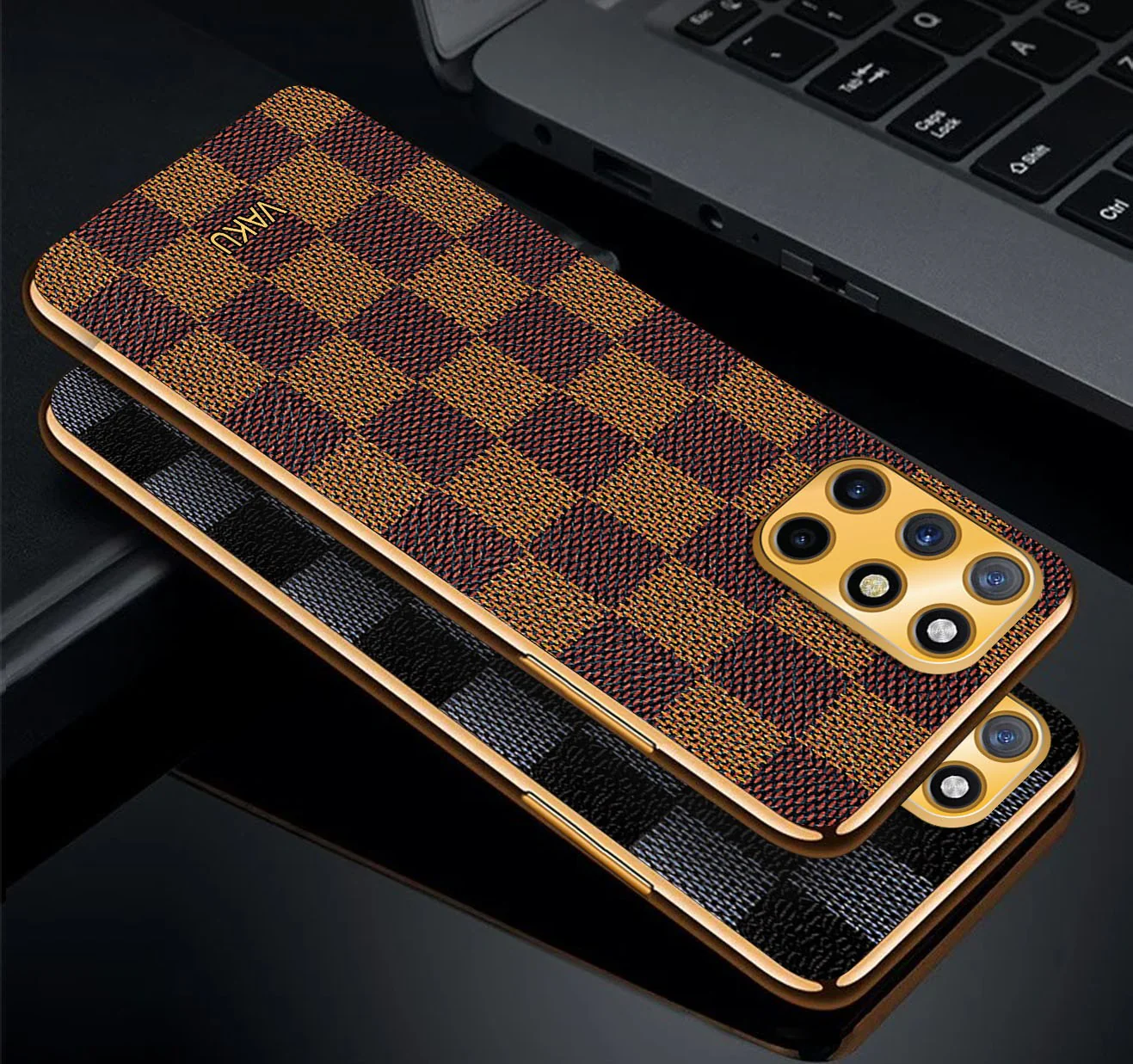 Vaku® OnePlus 9R Cheron Leather Electroplated Soft TPU Back Cover - Image 3