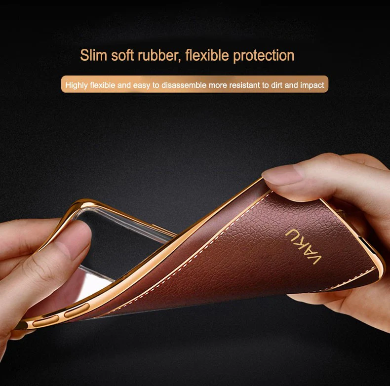 Vaku® Oneplus Nord 2 Luxemberg Series Leather Stitched Gold Electroplated Soft TPU Back Cover - Image 4