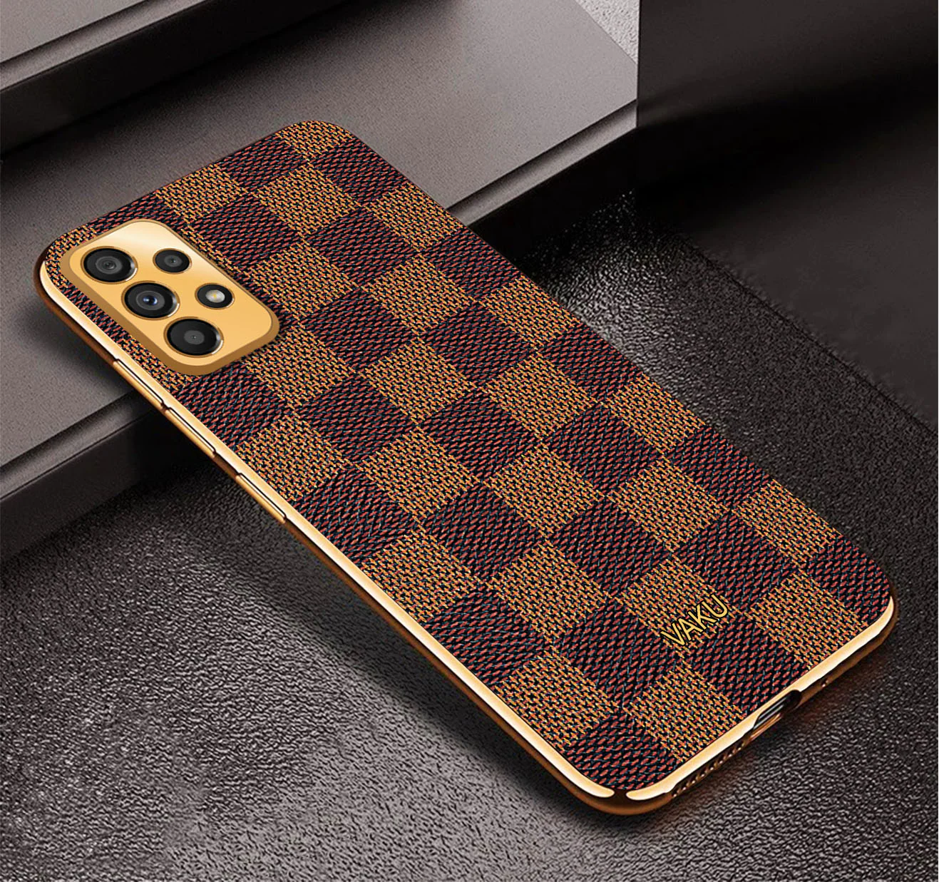 Vaku® Samsung Galaxy A52 Cheron Leather Electroplated Soft TPU Back Cover - Image 3